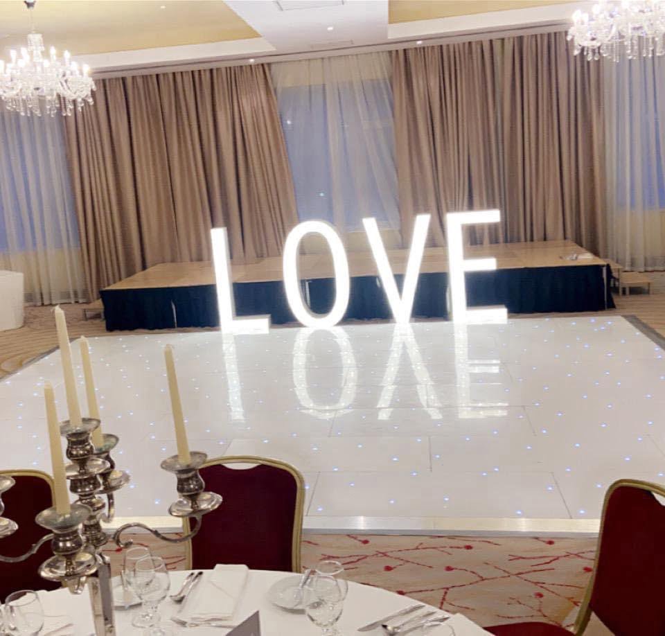 light up love sign hire in cork
