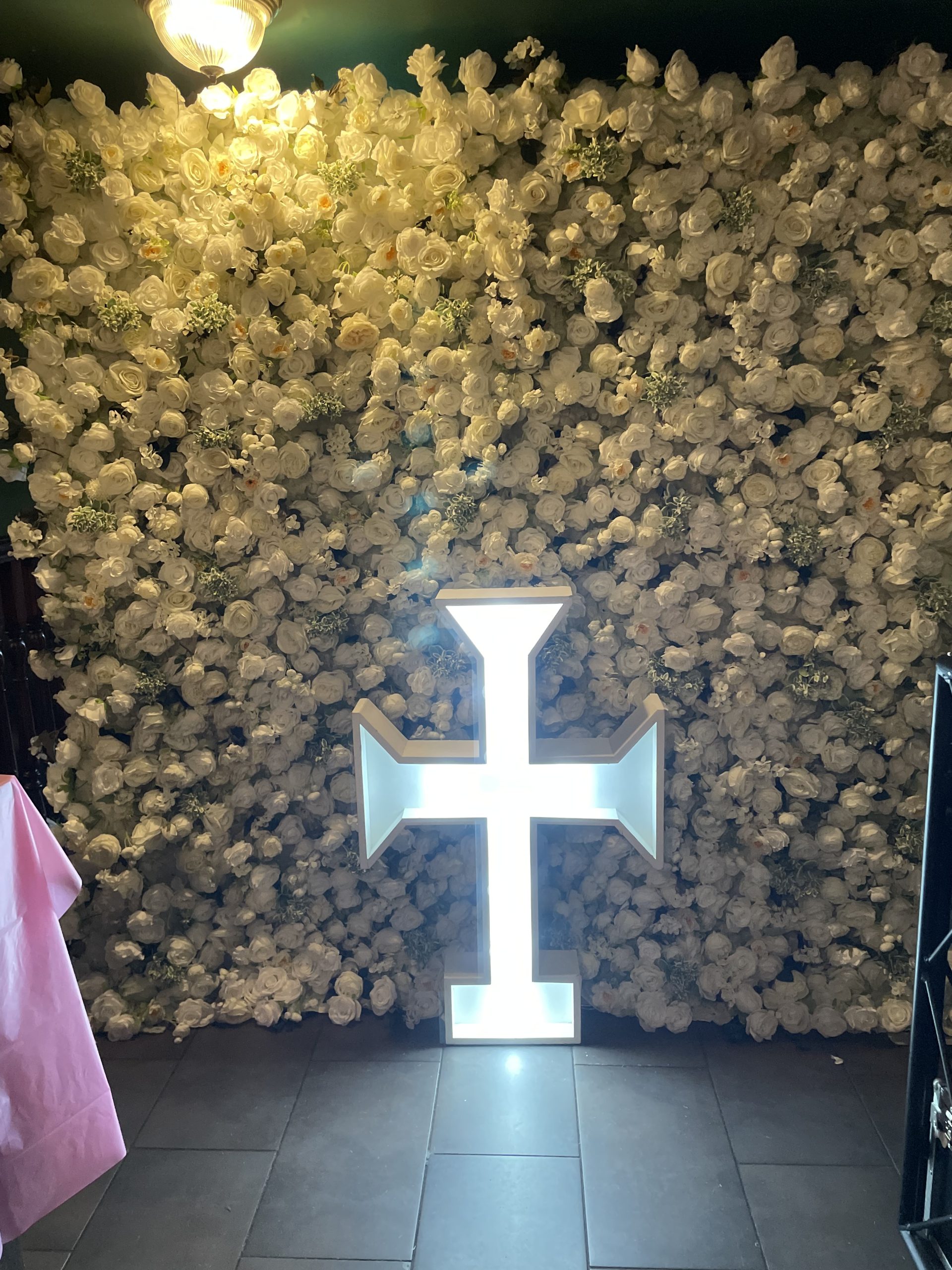 Light up cross in cork